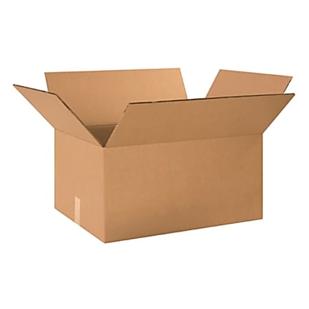 Partners Brand Double Wall Boxes, 24" x 18" x 12", Kraft, Bundle of 10
