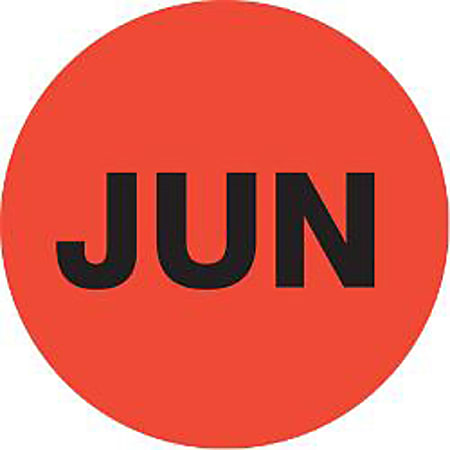 Tape Logic® Red - "JUN" Months of the Year Labels 2", DL6740, Roll of 500