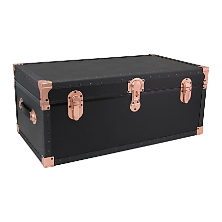 Seward Luxe Trunk With Handles And Lock, 12 3/4" x 31" x 17", Black