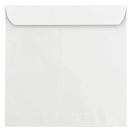 JAM Paper® Square Invitation Envelopes, 12 1/2" x 12 1/2", Gummed Seal, White, Pack Of 25