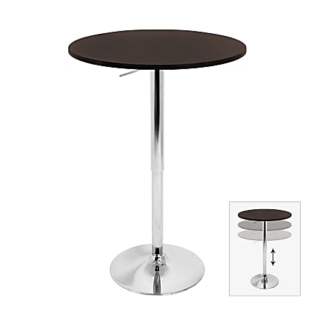 LumiSource Adjustable Bar Table SilverBrown - Office Depot