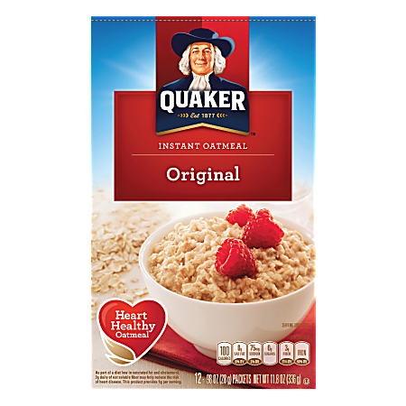Quaker® Instant Oatmeal, Original, 0.98 Oz, Box Of 12