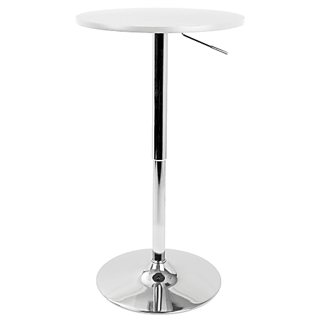 LumiSource Adjustable Bar Table, Silver/White