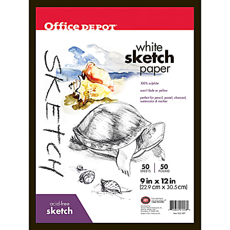 Office Depot® Brand Sketch Pad, 9" x 12", 50 Lb, 50 Sheets