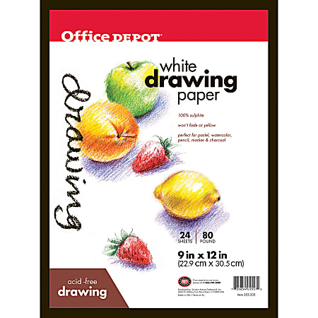 Pacon Art Street Drawing Paper Pad 9 x 12 White 24 Sheets - Office Depot