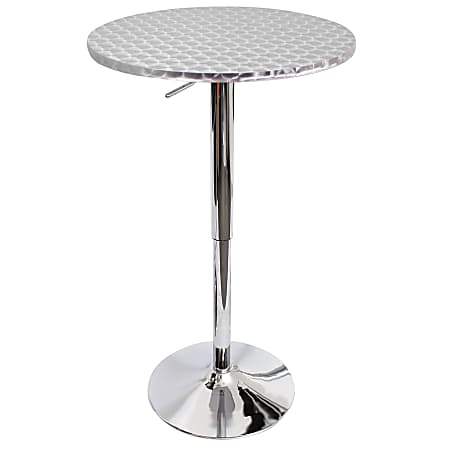 LumiSource Bistro Bar Table, Silver