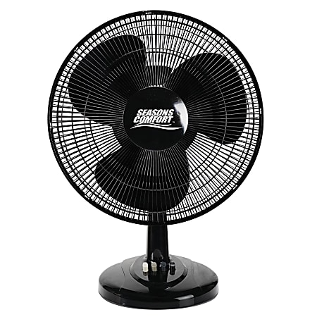 Seasons Comfort™ 3-Speed Oscillating Table Fan, 21-1/4"H x 10-7/16"W x 17-3/8"D, Black