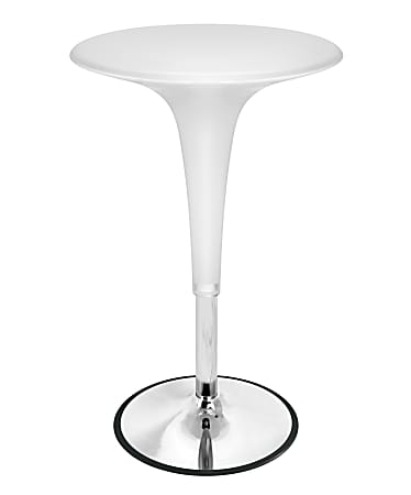 LumiSource Gelato Bar Table, Silver/White