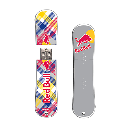 Red Bull SnowDrive USB 2.0 Flash Drive, 8GB, Yellow Plaid