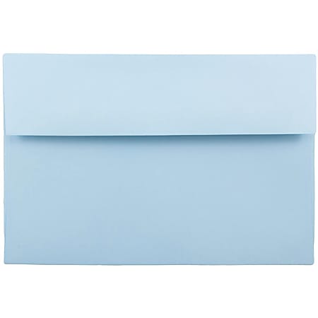 JAM Paper® Booklet Invitation Envelopes, A8, Gummed Seal, Light Baby Blue, Pack Of 25