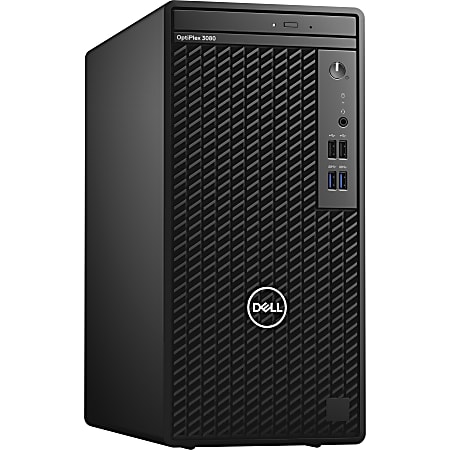 Dell OptiPlex 3000 3080 Desktop Computer - Intel Core i5 10th Gen i5-10505 Hexa-core 3.20 GHz - 8 GB RAM DDR4 SDRAM - 256 GB NVMe M.2 PCI Express M.2 SSD - Mini-tower - Black - Windows 10 Pro - Intel UHD Graphics 630 DDR4 SDRAM - DVD-Writer  - 260 W