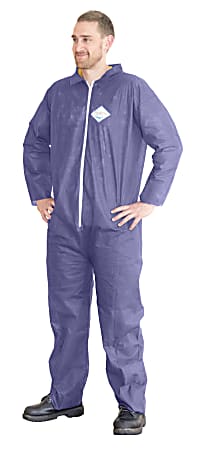 Hospeco ProWorks® Polypropylene Disposable Coveralls, Large, Blue, Pack Of 25 Coveralls