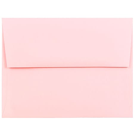 JAM Paper® Booklet Invitation Envelopes, A2, Gummed Seal, Baby Pink, Pack Of 25