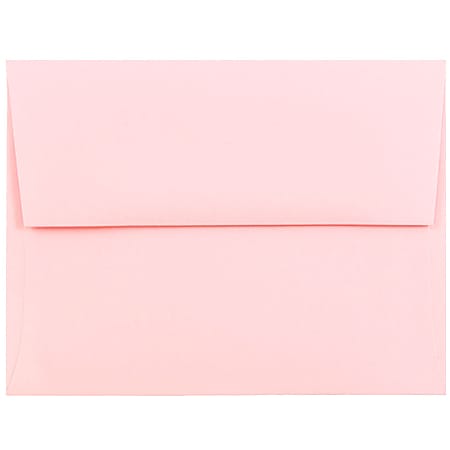 JAM Paper® Booklet Invitation Envelopes, A2, Gummed Seal, Baby Pink, Pack Of 25