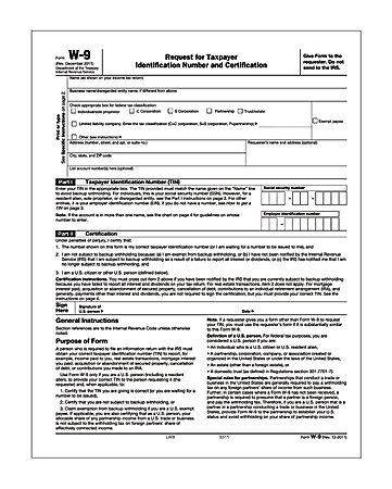 ComplyRight W-9 Inkjet/Laser Tax Form, B Notice, 2-Part, 8 1/2" x 11", Pack Of 50