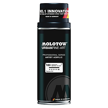 MOLOTOW UrbanFine-Art Artist Acrylic Spray Paint - 13.50 fl oz - 1 Each - Signal Black