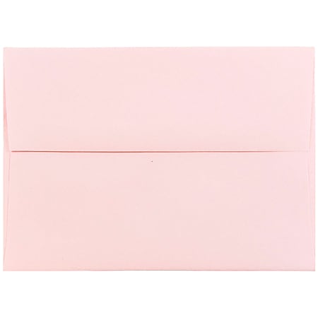 JAM Paper® Booklet Invitation Envelopes, A6, Gummed Seal, Light Baby Pink, Pack Of 25