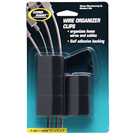 Master Caster® Cord Away® Wire Clips, Pack Of 6