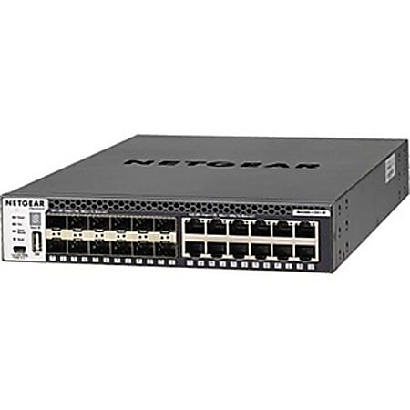 Netgear M4300 Stackable Managed Switch with 24x10G including 12x10GBASE-T and 12xSFP+ Layer 3 - 12 Ports - Manageable - 10 Gigabit Ethernet, Gigabit Ethernet - 10GBase-T, 10GBase-X - 3 Layer Supported - Modular - 1U High