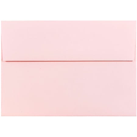 JAM Paper® Booklet Invitation Envelopes, A7, Gummed Seal, Light Baby Pink, Pack Of 25