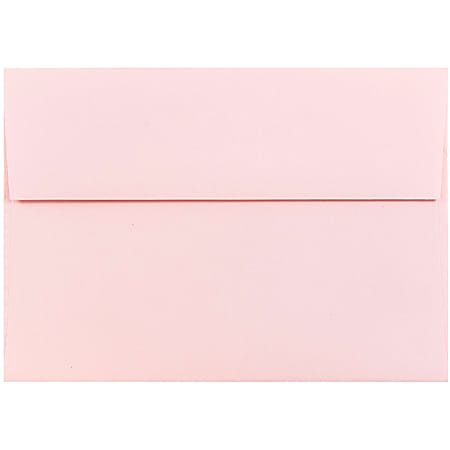JAM Paper® Booklet Invitation Envelopes, A7, Gummed Seal, Light Baby Pink, Pack Of 25