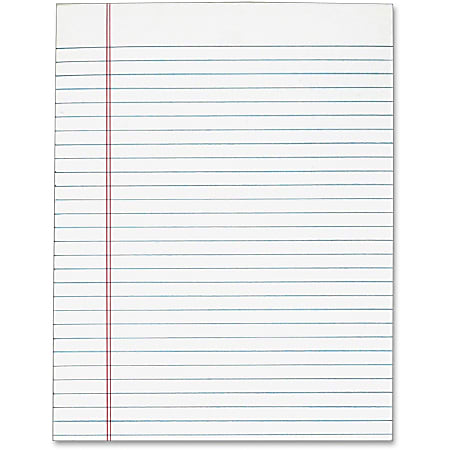 Tops Gum Top Pad, 50 Sheets, Plain, 8 1/2" x 11", White Paper, Pack of 12