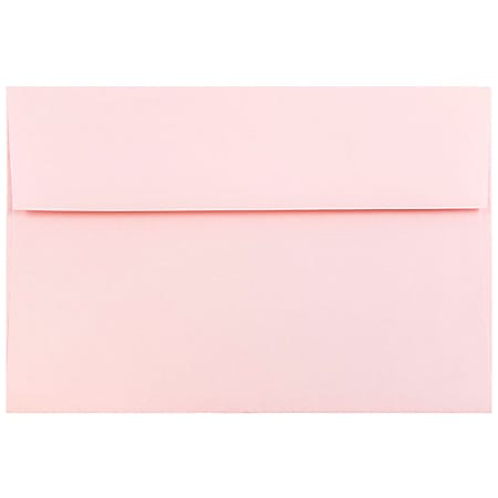 JAM Paper® Booklet Invitation Envelopes, A8, Gummed Seal, Light Baby Pink, Pack Of 25