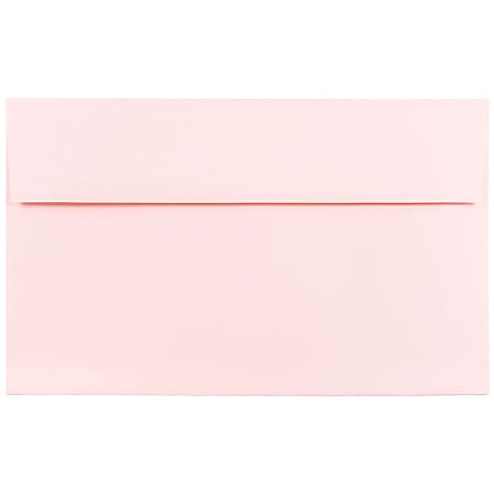 JAM Paper® Booklet Invitation Envelopes, A10, Gummed Seal, Baby Pink, Pack Of 25