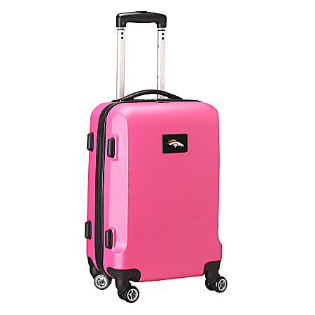 Denco 2-In-1 Hard Case Rolling Carry-On Luggage, 21"H x 13"W x 9"D, Denver Broncos, Pink