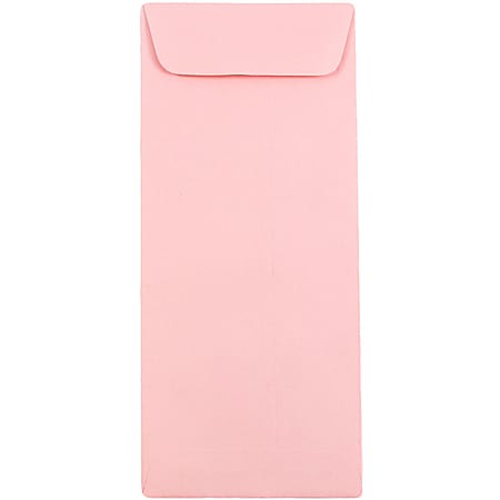 JAM Paper® #10 Policy Envelopes, Gummed Seal, Light Baby Pink, Pack Of 25