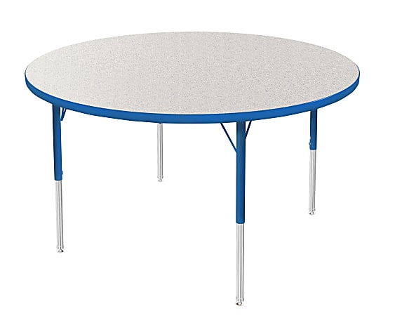 Marco Group 48" Activity Table, Round, 21 - 30"H, Gray Glace/Blue