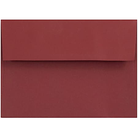JAM Paper® Booklet Envelopes, #4 Bar (A1), Gummed Seal, Dark Red, Pack Of 25