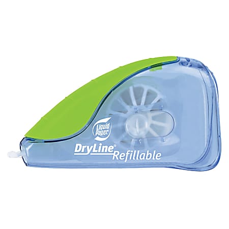 Paper Mate® Liquid Paper® DryLine® Refillable Correction Tape Dispenser, Single Line, 335", Blue