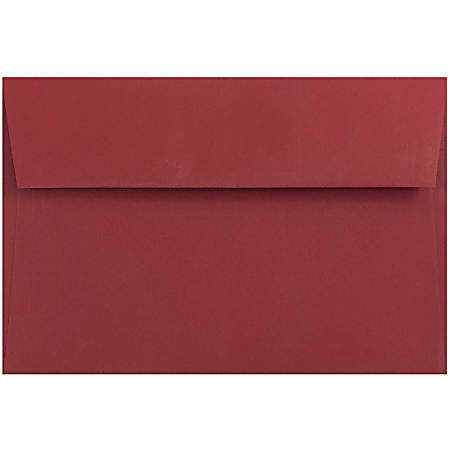 JAM Paper® Booklet Invitation Envelopes, A9, Gummed Seal, Dark Red, Pack Of 25