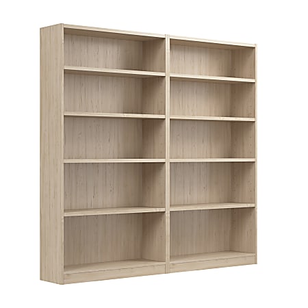 Bush Furniture 72"H Universal Tall 5 Shelf Bookcase - Set of 2, Natural Elm, Standard Delivery