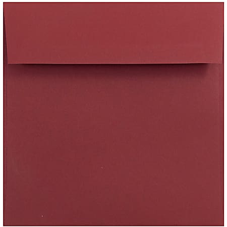 JAM Paper® Color Square Invitation Envelopes, 6" x 6", Gummed Seal, Dark Red, Pack Of 25