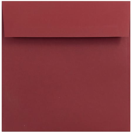 JAM Paper® Color Square Invitation Envelopes, 6" x 6", Gummed Seal, Dark Red, Pack Of 25