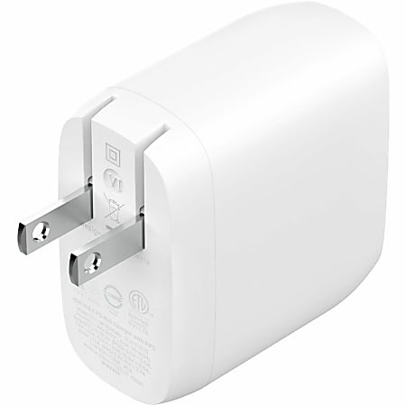 Belkin Dual USB-C Wall Charger w/PPS 60W for Apple iPhone, Galaxy, Google - Compatible w/USB-C to Lightning & US - WCB010DQWH