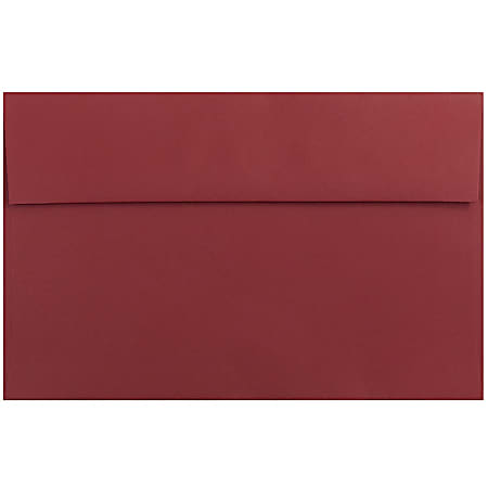 JAM Paper® Booklet Invitation Envelopes, A10, Gummed Seal, Dark Red, Pack Of 25