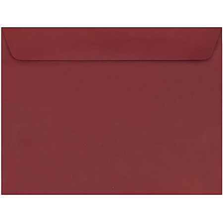 JAM Paper® Booklet Envelopes, 9" x 12", Gummed Seal, Dark Red, Pack Of 25