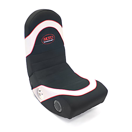 LumiSource Boom Chair, Moto, 30"H x 16"W x 31"D, Black/Red/White