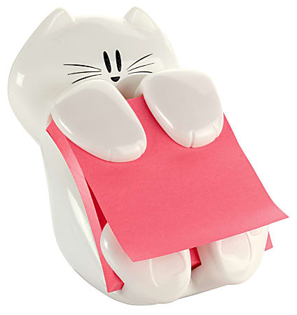 Post-it® Notes Dispenser, 3 in x 3 in, 1 Dispenser, 1 Pad, 45 Sheets/Pad, Clean Removal, Pink