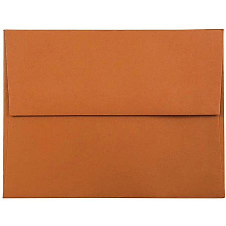JAM Paper® Booklet Invitation Envelopes, A2, Gummed Seal, Dark Orange, Pack Of 25