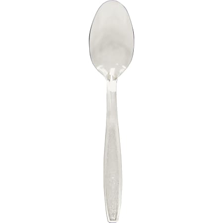 Solo Extra Heavyweight Cutlery Clear Teaspoons - 1000/Carton - Teaspoon - 1 x Teaspoon - Breakroom - Disposable - Textured - Polystyrene - Clear