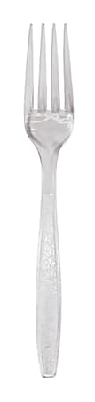 Solo Cup Bulk Guildware Extra Heavy Weight Forks - 1 Piece(s) - 1000/Carton - 1 x Fork - Textured - Polystyrene, Plastic - Clear