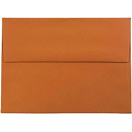 JAM Paper® Booklet Invitation Envelopes, A6, Gummed Seal, Dark Orange, Pack Of 25