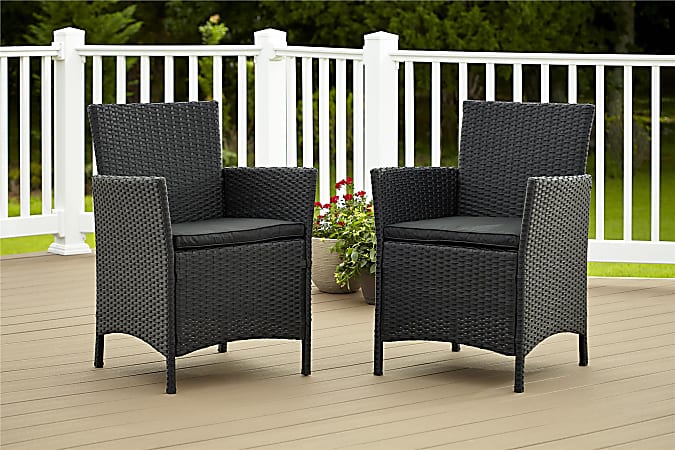 Cosco Jamaica Outdoor Dining Chairs, Black, Set Of 2