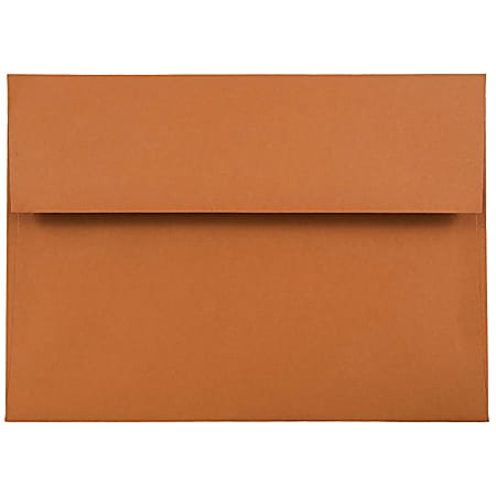 JAM Paper® Booklet Invitation Envelopes, A7, Gummed Seal, Dark Orange, Pack Of 25