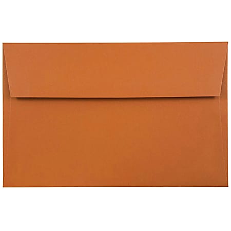 JAM Paper® Booklet Invitation Envelopes, A8, Gummed Seal, Dark Orange, Pack Of 25