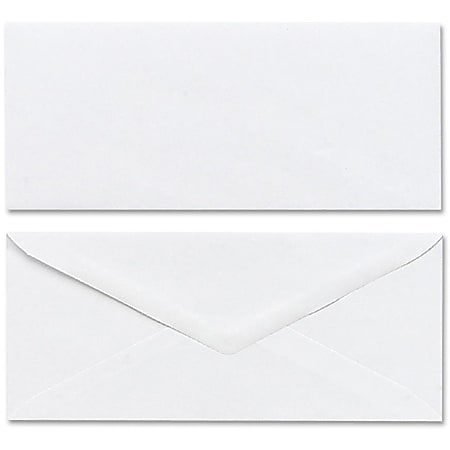 Mead Plain White Envelopes - Business - #10 - 4 1/8" Width x 9 1/2" Length - Gummed - 50 / Box - White